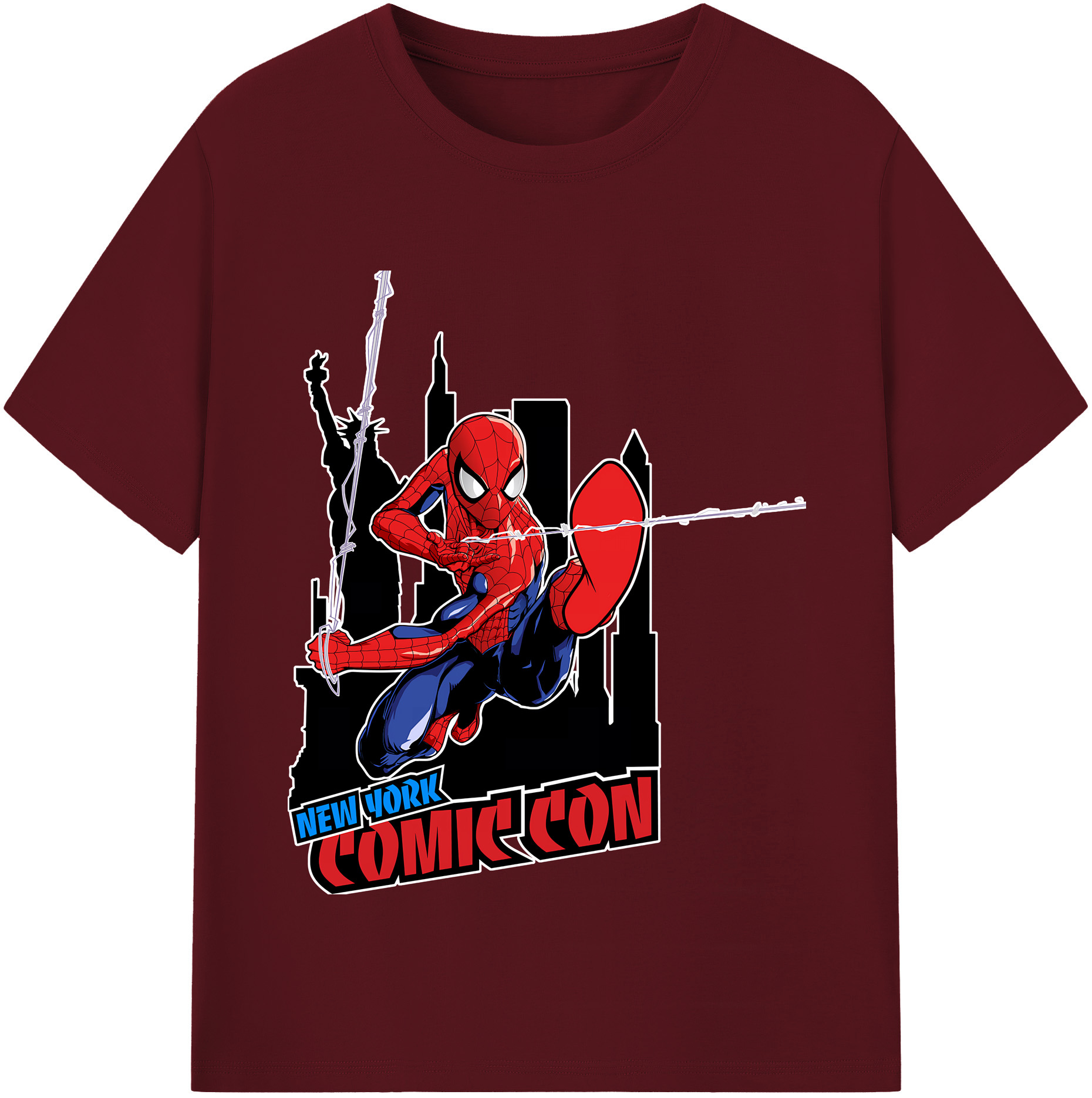 （画像用） Spider Man スパイダーマン 綿100％半袖Tシャツ（フロントプリント）